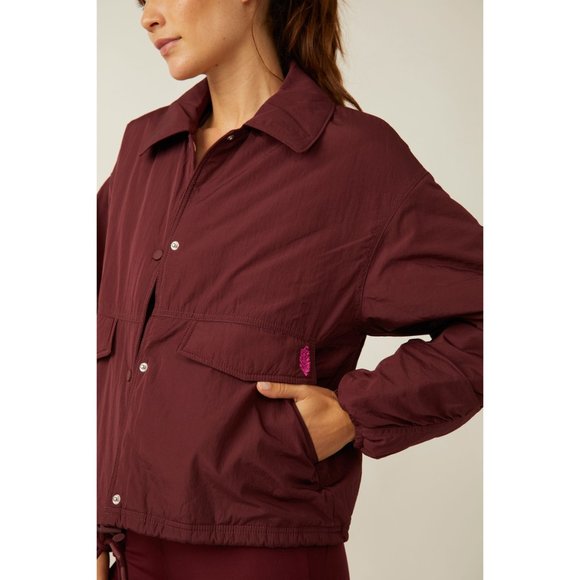 NWT FP Movement by Free People Burgundy Jacket Women’s size Medium PrimaLoft - Picture 1 of 10